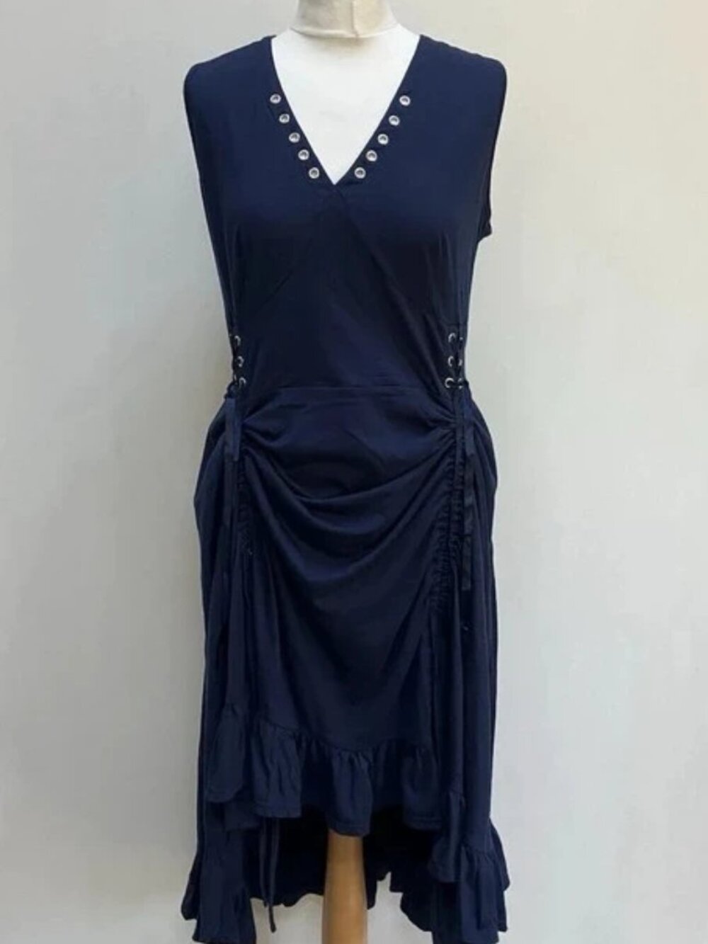 Womens Scarlet Darkness Dress XL Navy Gothic Steampunk Witchy Whimsygoth
